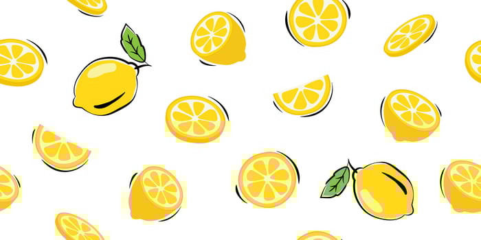 Lemonade slices seamless pattern cartoon summer background. vector