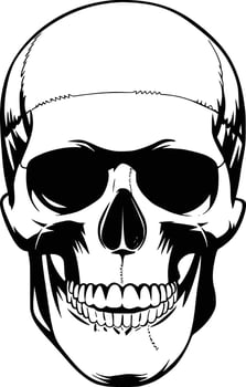A skull with a bandage on its head vector