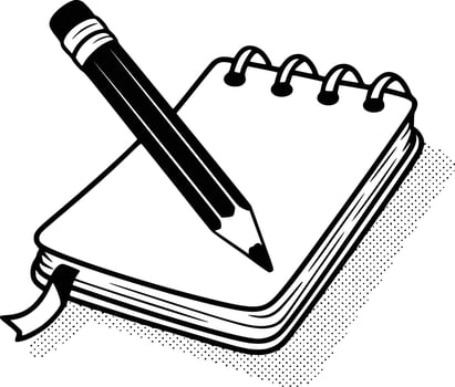 Pencil and notebook clipart vector