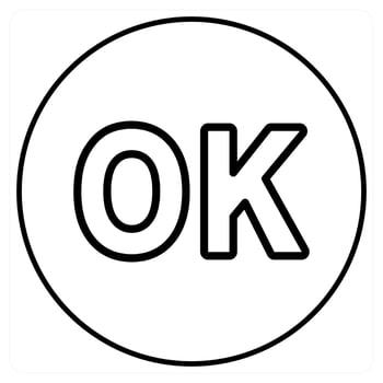 OK icon concept in black line color vector