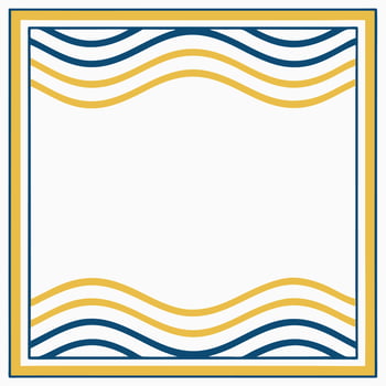 Elegant square frame with navy and gold waves pattern graphic background design vector