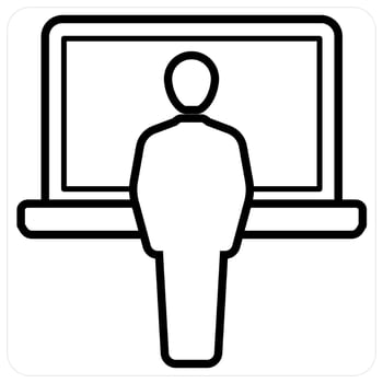 Online Courses icon concept in black line color vector