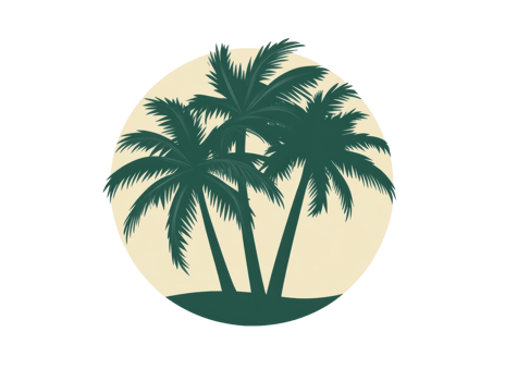 Tropical palm trees silhouette for summer vacation design png