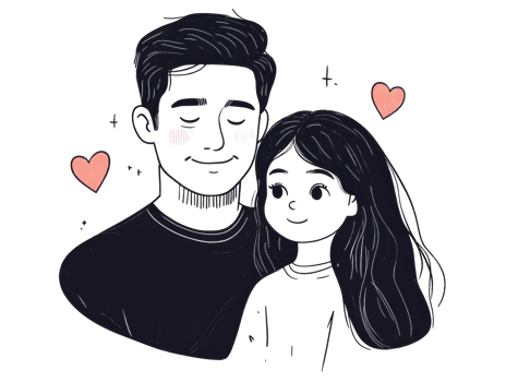 Caring father and daughter moment filled with love and joy png
