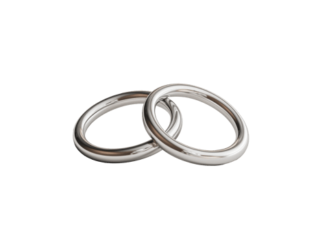 Elegant silver wedding bands for timeless love and commitment png
