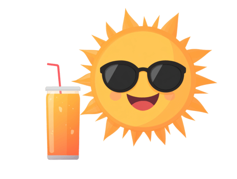 Summer fun with sun and refreshing juice for outdoor enjoyment png