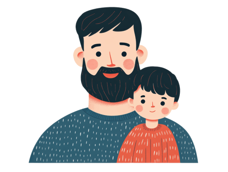 Loving father and son enjoying quality time together png