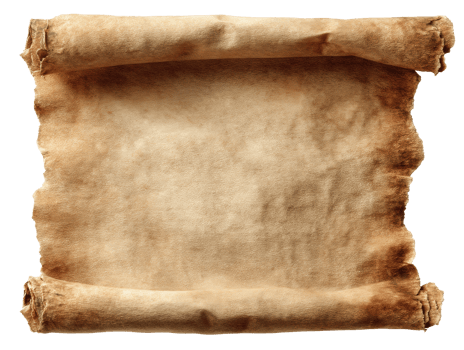 Ancient parchment scroll with aged texture for design and craft use png