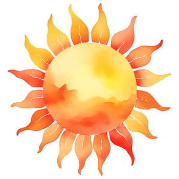 Watercolor Sunshine Boho Sun Funny Summer Elements for Digital Desing Decor png