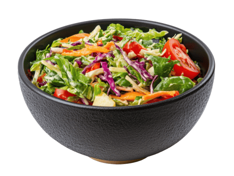 Fresh garden salad with colorful vegetables in a bowl png
