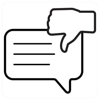 Negative Feedback icon concept in black line color vector
