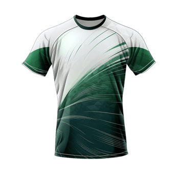 White Soccer Jersey with Green and Black Stripes png