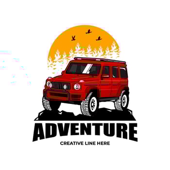 SUV car offroad adventure logo illustration vector