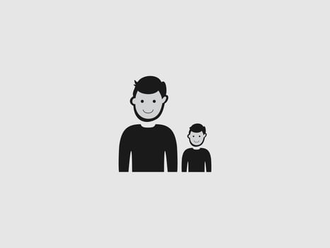 two stylized figures of people vector