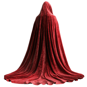 Velvet Cloak with Long Flowing Silhouettes Isolated on Transparent Background png
