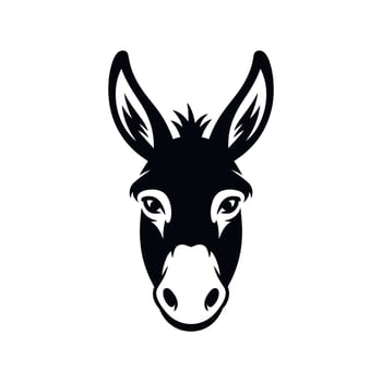Black and White Stylized Donkey Head Illustration for Branding and Design Projects vector