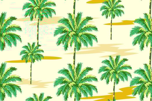 Vintage summer coconut tree seamless pattern for fabric background and banner vector
