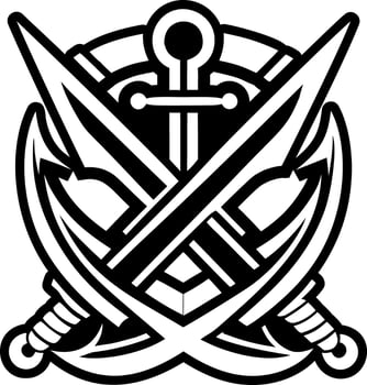 A solid style icon of cutlass tattoo vector