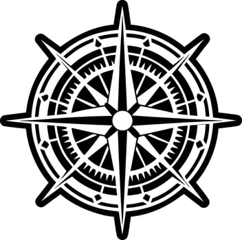A filled style icon of ship compass symbol vector