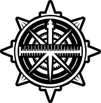 A filled style icon of navigator tattoo vector
