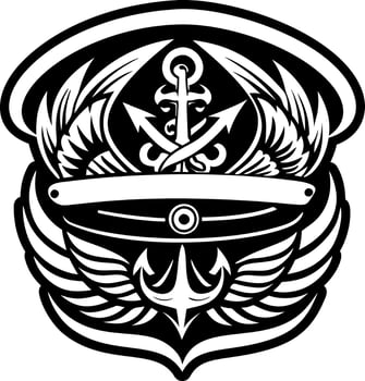 A glyph style icon of sailor cap symbol vector