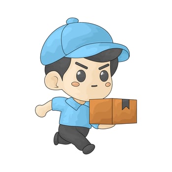 courier holding box vector