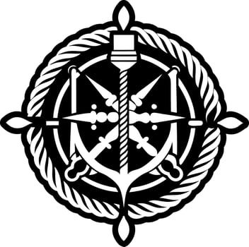 A glyph style icon of sea navigator symbol vector