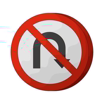 no u turn symbol vector