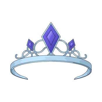 tiara with purple gemstone vector