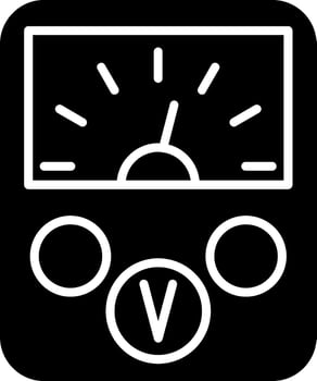 Voltmeter Measurement Tool Glyph vector