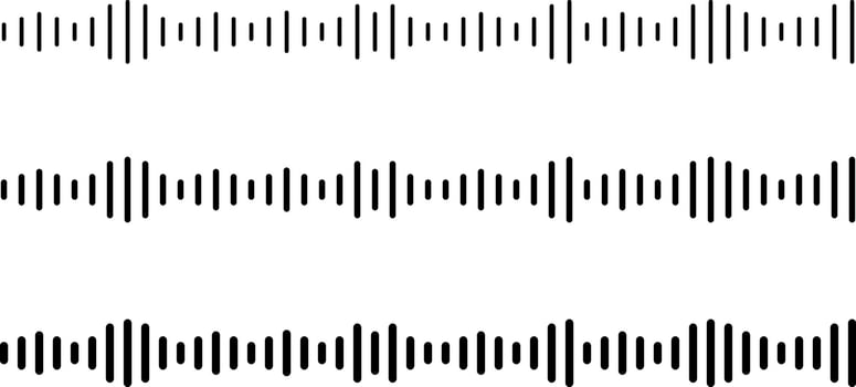 sound waves icon set. podcast audio recording or voice chat. radar station signal. Voice message and sounds representation vector