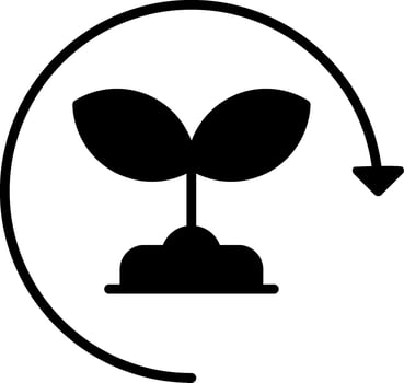 Sprout Plant Growth Glyph vector