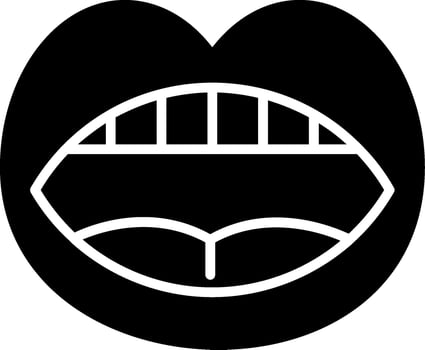 Mouth Oral Cavity Glyph vector