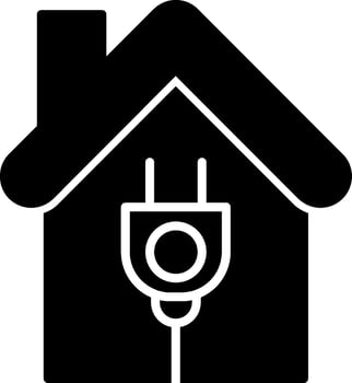 Electricity Connected Power Supply Indicator Glyph vector