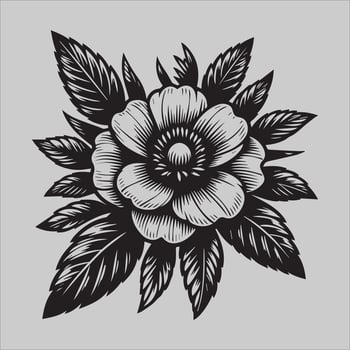 Bold Bloom in Monochrome nice flower vector
