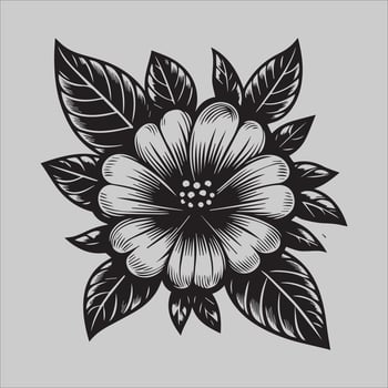 Tattoo Style Flower Art vector