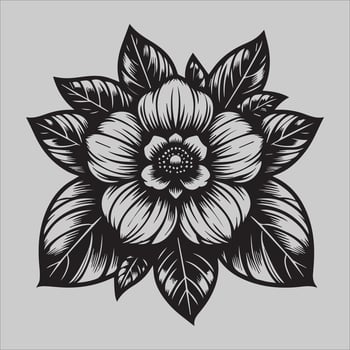 Black and White Botanical Art vector