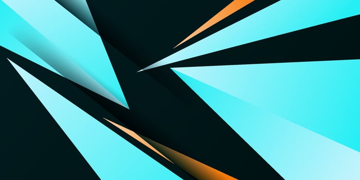 Abstract soft green and orange triangle background. Overlapping triangle shapes with shadow pattern on dark background. Eps10 vector
