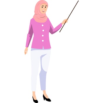 muslim woman cartoon character modern style avatar vector