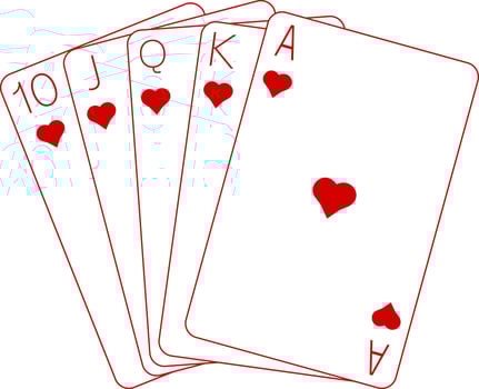 Playing cards. Poker. Ace of hearts. vector