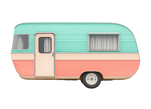 Vintage travel trailer for summer adventures and road trips png