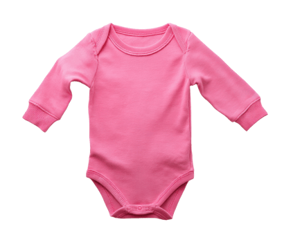 Cute pink baby onesie for cozy wear and playful moments png