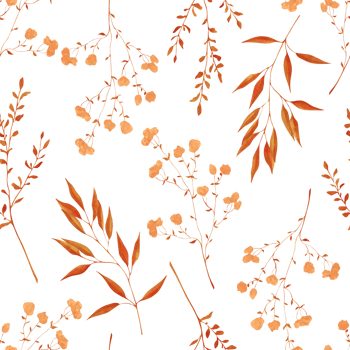 Seamless pattern with watercolor illustrations of various autumn herbs. Seamless texture with hand-drawn autumn branches. Ideal for wedding, birthday, seasonal holidays. png