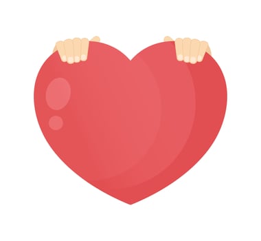 Human hands holding a red heart vector
