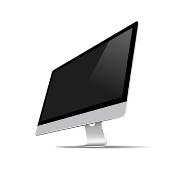 Realistic monitor, black screen vector