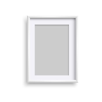 Rectangle white blank vertical frame with white paper vector