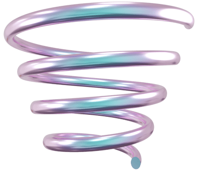 3d holographic spiral swirl shape, iridescent chrome fluid abstract form png