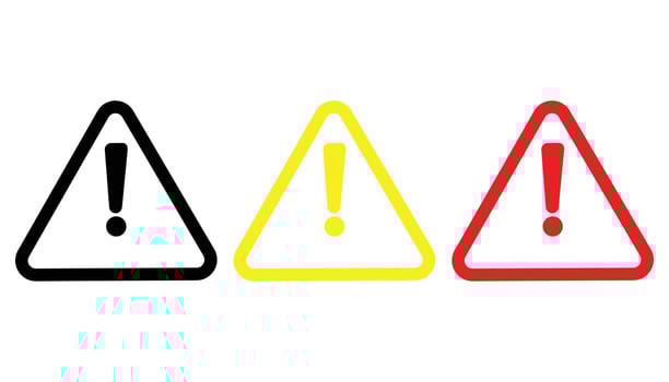 Warning Alert Symbols in Black Yellow and Red vector