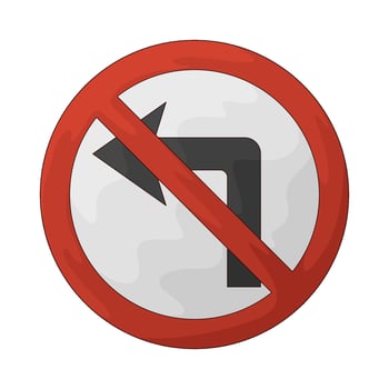 no left turn symbol illustration vector