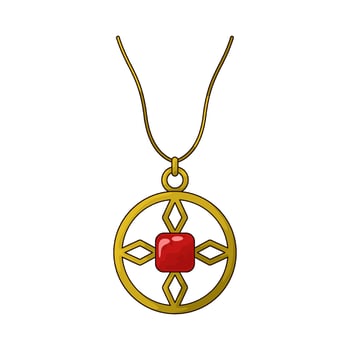 luxury necklace with red gemstone vector